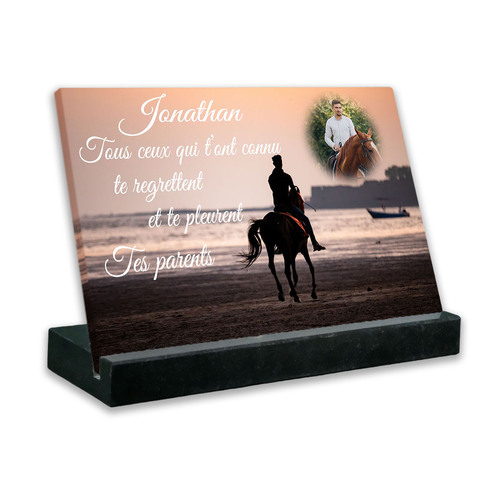 Personalized Funeral Plaque with Text and Photo in Altuglas