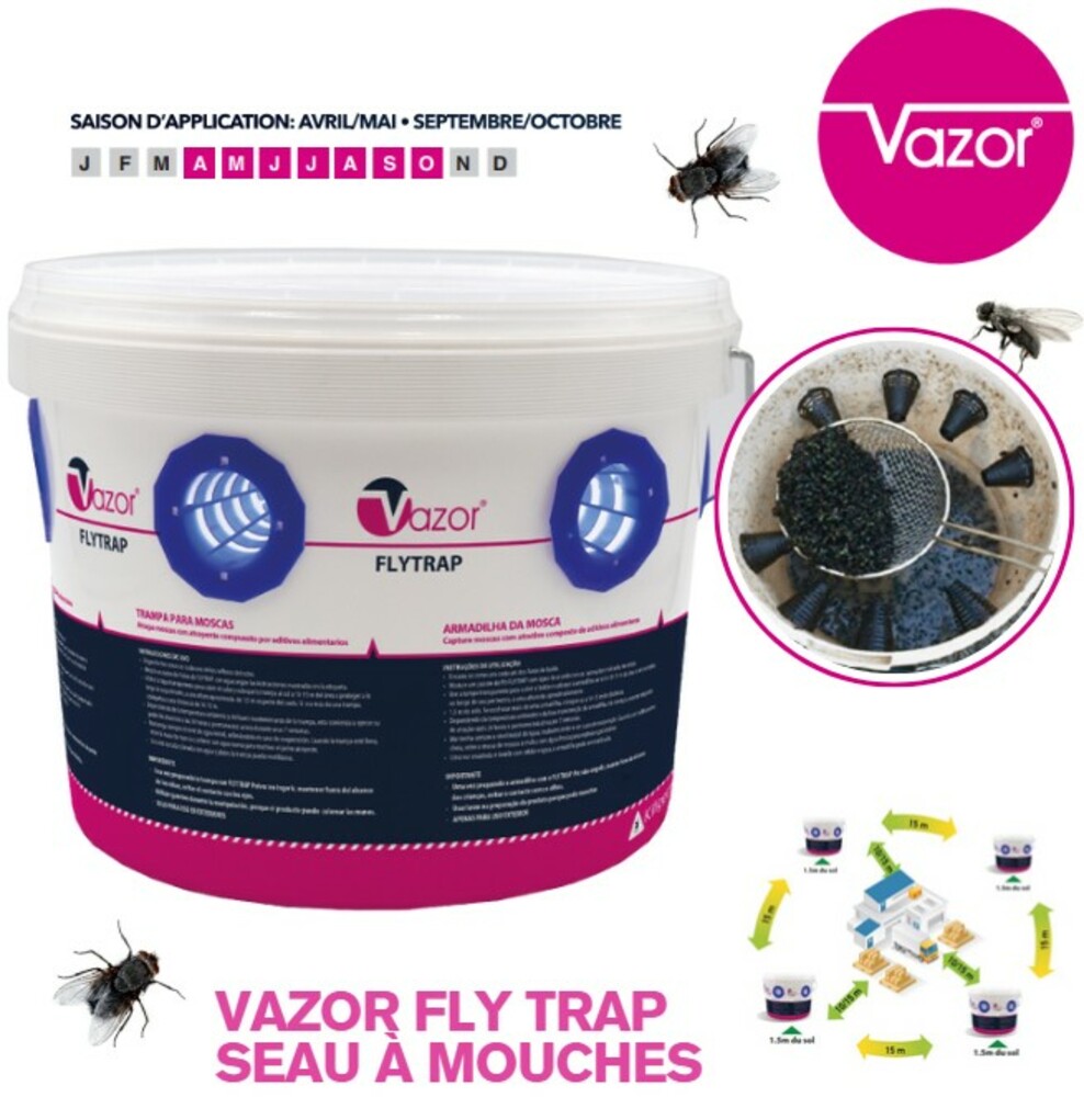 VAZOR® FLYTRAP PRO SEAU À MOUCHES 10L