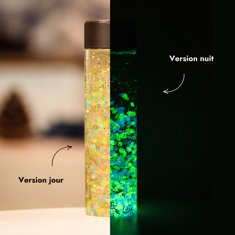 Bouteille sensorielle phosphorescente