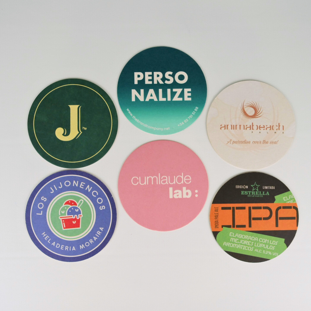 Sous-verre rond 93 mm personnalisé en couleur