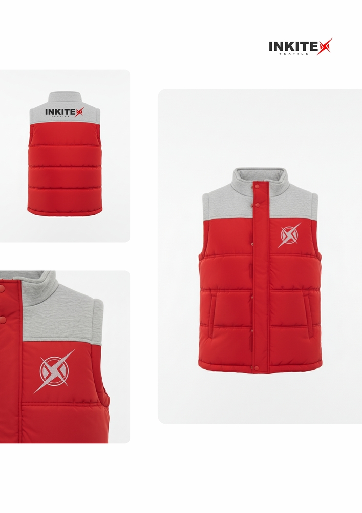 Quilted Vest With Contrasting Panels
