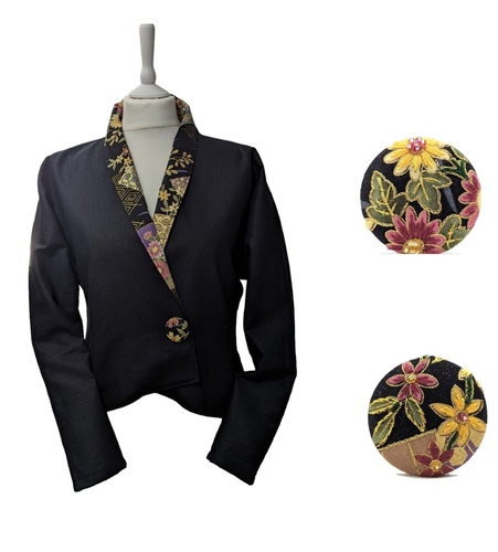 Veste kimono et son bouton assorti