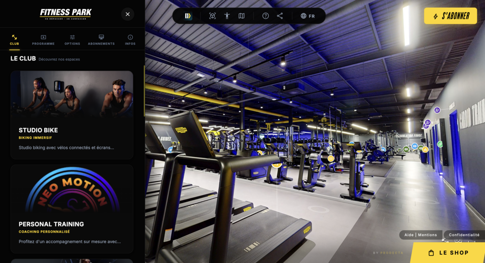 App Web Immersive pour salles de sport