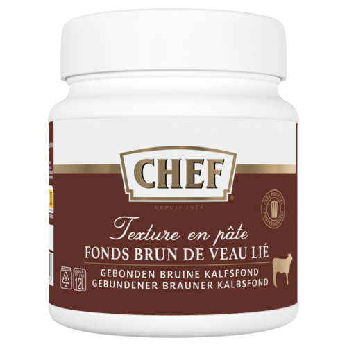 3154 CHEF® Fonds Brun de Veau Lié Premium - Pot de 600 g pour 6 L à 12 L