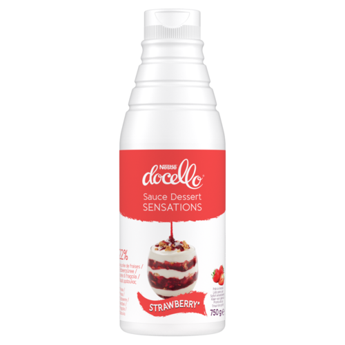 313499 DOCELLO® Sauce Sensations Fraise - Bouteille de 750 g