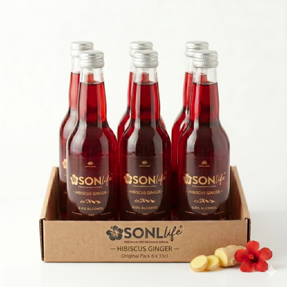 SONLIFE Ginger – Boisson à l’hibiscus et au gingembre 33 cl